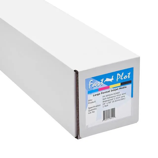 Alt view image 3 of 6 - Self Adhesive Vinyl - Waterproof 4mil - 24inch x 60ft Roll - 2inch core