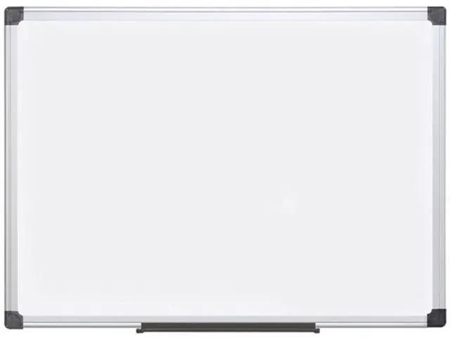 Main image of Maya Series Magnetic Dry Erase Board, Lacquered Steel Whiteboard, Snap-On Marker Tray, Wall Mounting Kit, 48" x 72", Aluminum Frame