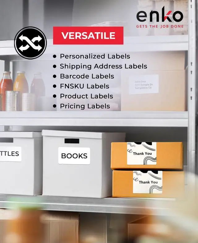 Alt view image 3 of 6 - 4 x 3 in 24 Rolls | 12000 Direct Thermal Address and Shipping Labels | Perforated, Strong Adhesive, Mailing, Barcode, FBA Stickers and FNSKU Labels Compatible with Zebra and Eltron Printers