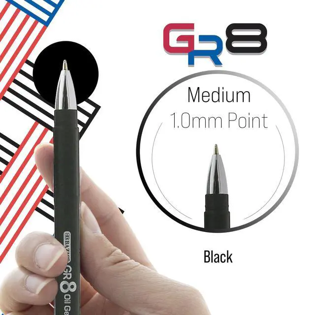 Alt view image 2 of 7 - GR8 Black FUSE Tech Pens, Rubberized Barrel, 1.0mm, 144-Case | GR8 black FUSE Tech ballpoint pens, 1.0 mm medium, pocket clip, Smooth hybrid ink