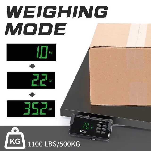 Alt view image 4 of 7 - 1100Lbs x 0.2Lbs Postal Digital Shipping Livestock Scale, Electronic Stainless Steel Platform Heavy Duty Vet Animal Floor Scale,Dog Puppy Pig Goat Sheep Scale, Black