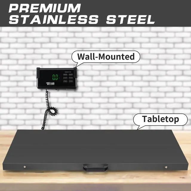 Alt view image 7 of 7 - 1100Lbs x 0.2Lbs Postal Digital Shipping Livestock Scale, Electronic Stainless Steel Platform Heavy Duty Vet Animal Floor Scale,Dog Puppy Pig Goat Sheep Scale, Black
