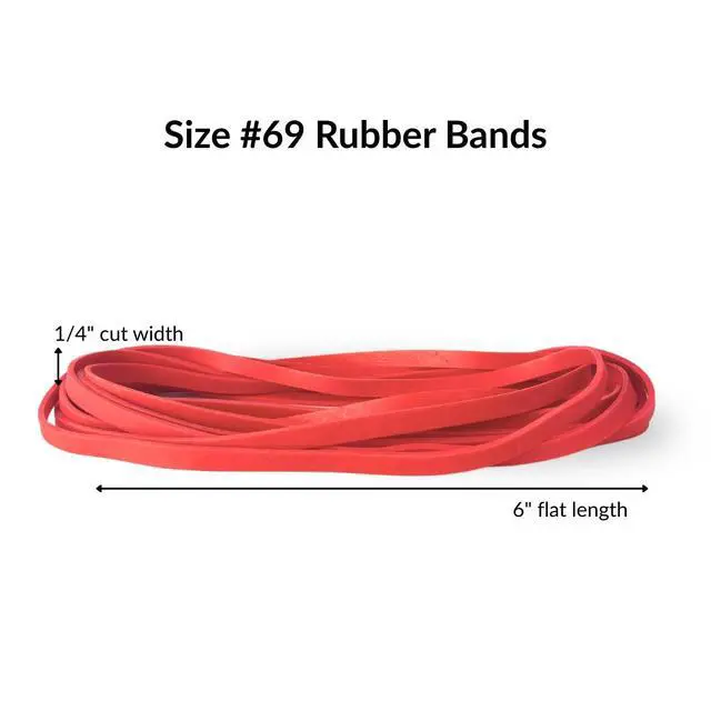 Alt view image 3 of 5 - Red Packer Bands, Size #69 (6" x 1/4"), 25 lb. Case (Contains 25-1 lb. Boxes), Red (96695CS)
