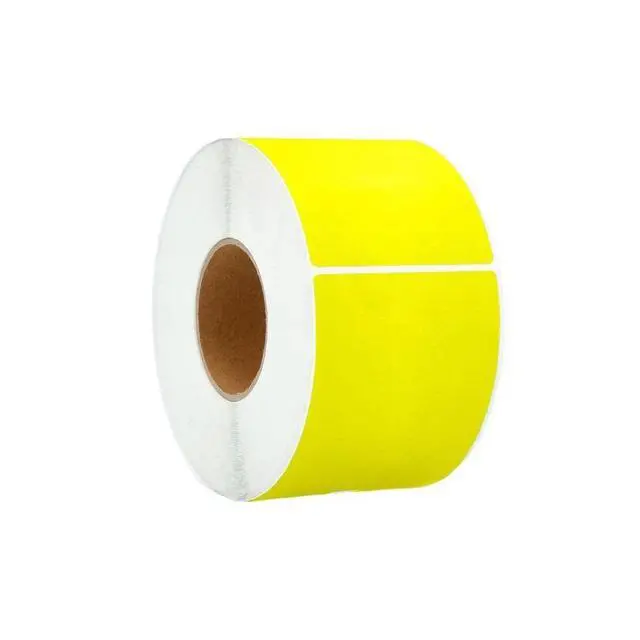 Alt view image 2 of 7 - PSBM 4 Rolls 4 x 6 Inch Yellow Thermal Transfer Label Stickers, 3 Inch Core, 1000 Labels/Roll, Self-Adhesive Shipping/Address Barcode Label, Compatible with Zebra, Sato & Datamax