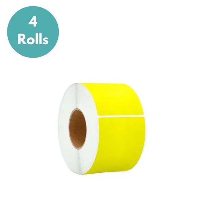 Alt view image 3 of 7 - PSBM 4 Rolls 4 x 6 Inch Yellow Thermal Transfer Label Stickers, 3 Inch Core, 1000 Labels/Roll, Self-Adhesive Shipping/Address Barcode Label, Compatible with Zebra, Sato & Datamax
