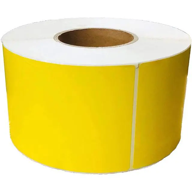 Alt view image 4 of 7 - PSBM 4 Rolls 4 x 6 Inch Yellow Thermal Transfer Label Stickers, 3 Inch Core, 1000 Labels/Roll, Self-Adhesive Shipping/Address Barcode Label, Compatible with Zebra, Sato & Datamax