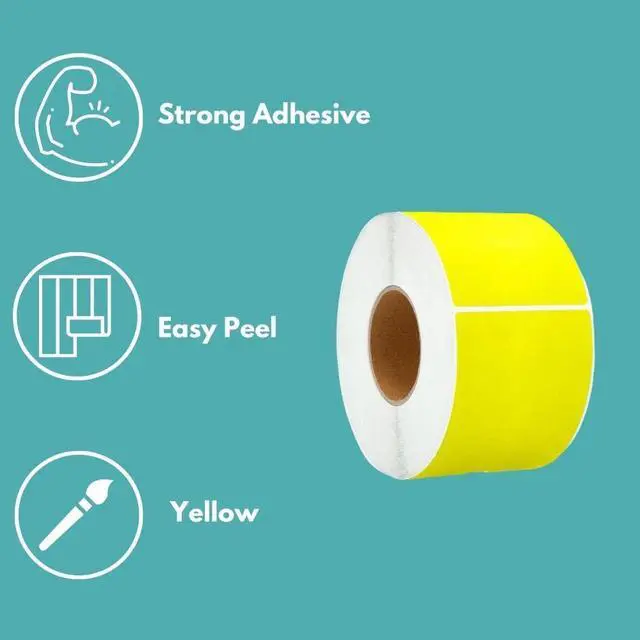 Alt view image 7 of 7 - PSBM 4 Rolls 4 x 6 Inch Yellow Thermal Transfer Label Stickers, 3 Inch Core, 1000 Labels/Roll, Self-Adhesive Shipping/Address Barcode Label, Compatible with Zebra, Sato & Datamax