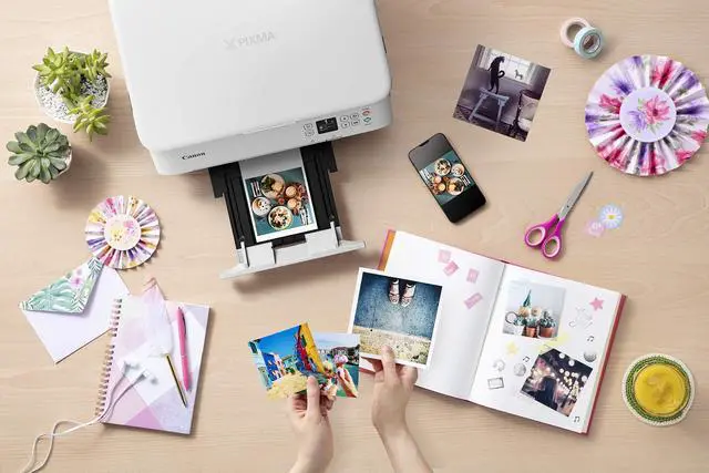 Alt view image 7 of 7 - PIXMA TS5320 All in One Wireless Printer, Scanner, Copier with AirPrint, White, Works with Alexa