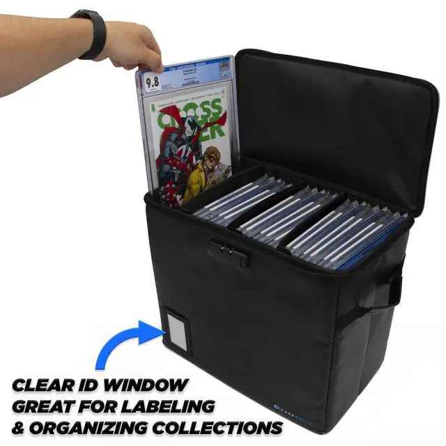 Alt view image 6 of 7 - Classic Black Graded Comic Book Storage Bin, 3 Pack, Fits Up To 30 Slabs, Fire Resistant, Lockable, Collapsible