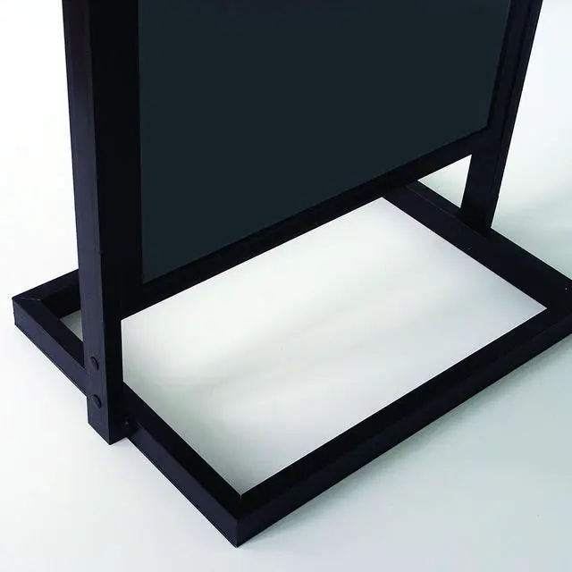 Alt view image 3 of 7 - Metal Eco Info Board, Black 22x69 Inches Slide-In Poster Sign Holder 1 Tier Double Sided Floor Standing Pedestal Advertising Display with Backing and Anti-Glare PET Cover