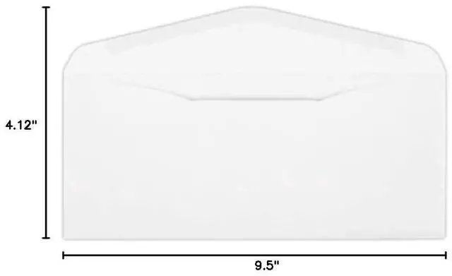 Main image of #10 Envelopes - 2500 Bulk Box - 4 1/8" x 9 1/2" - 24lb White - Gummed - Blank Windowless White Envelopes