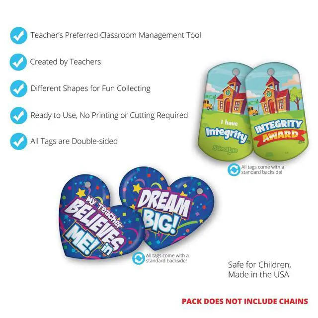Alt view image 3 of 4 - Brag Tag Value Pack to Encourage & Support Positive Student Behavior: 500 Tags (50 Tags for Each Shape)
