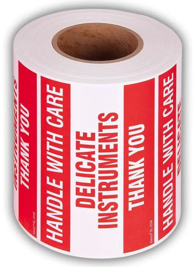 Main image of 3" X 5" Handle with Care Delicate Instruments Fragile Stickers for Shipping and Packing - 500 Labels Per Roll (10 Pack)