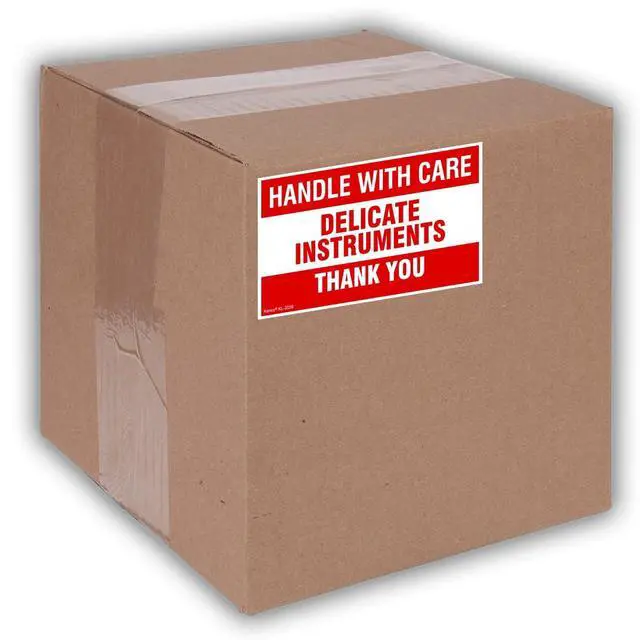 Alt view image 4 of 5 - 3" X 5" Handle with Care Delicate Instruments Fragile Stickers for Shipping and Packing - 500 Labels Per Roll (10 Pack)