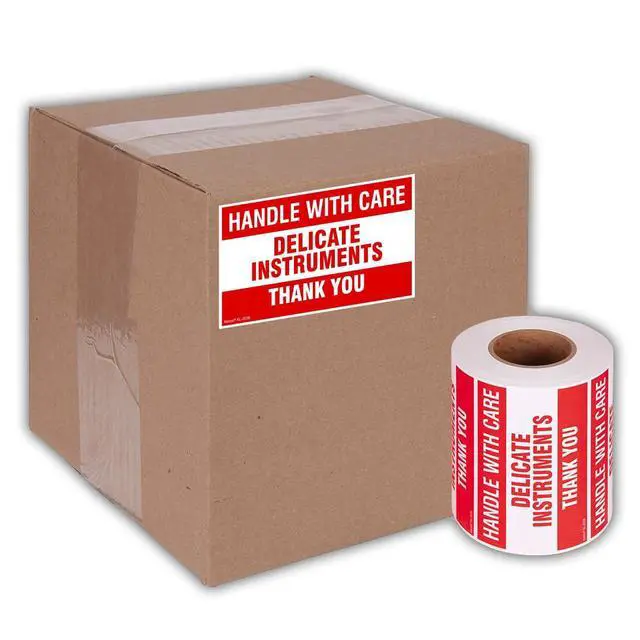 Alt view image 5 of 5 - 3" X 5" Handle with Care Delicate Instruments Fragile Stickers for Shipping and Packing - 500 Labels Per Roll (10 Pack)