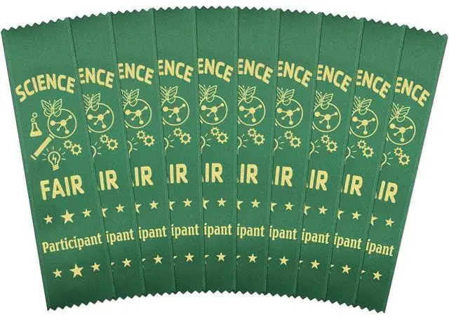 Main image of Science Fair Participant Ribbons - 1,000 Green Bookmark Style Ribbons