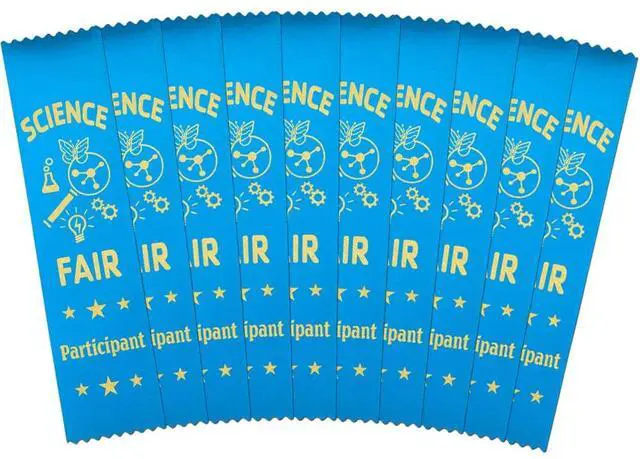 Main image of Science Fair Participant Ribbons - 1,000 Island Blue Bookmark Style Ribbons