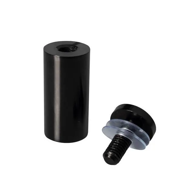 Alt view image 3 of 7 - Sign Standoff 1" Diameter x 2" Barrel Length Black Aluminum Eco Series Easy Fasten Standoff Pack of 20