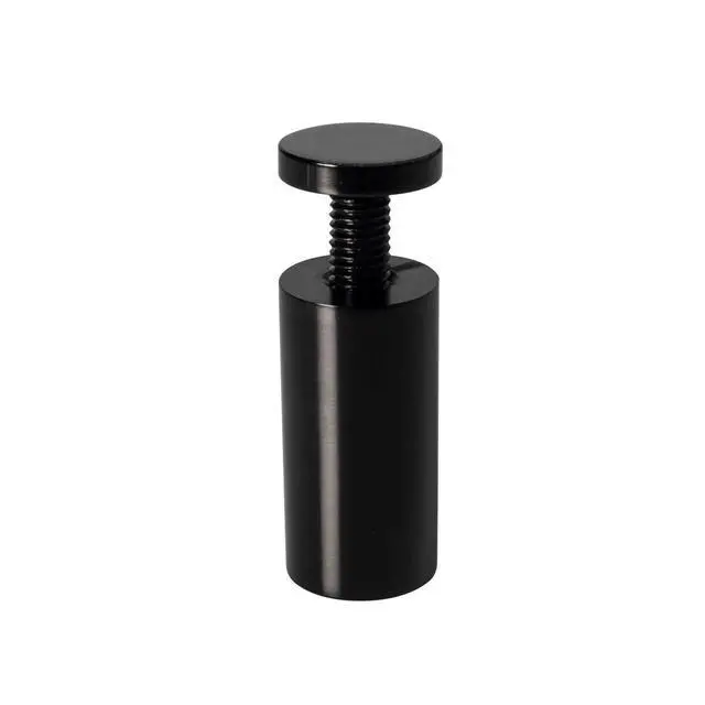 Alt view image 4 of 7 - Sign Standoff 1" Diameter x 2" Barrel Length Black Aluminum Eco Series Easy Fasten Standoff Pack of 20