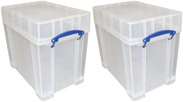 Alt view image 2 of 7 - 19 Liters Transparent Storage Container with Snap Lid and Clip Lock Handle for Lidded Home and Item Storage Bin, 4 Pack
