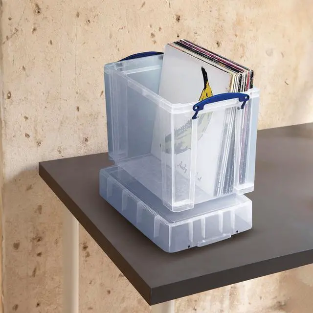 Alt view image 5 of 7 - 19 Liters Transparent Storage Container with Snap Lid and Clip Lock Handle for Lidded Home and Item Storage Bin, 4 Pack