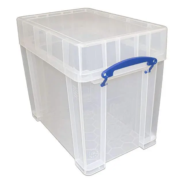 Alt view image 6 of 7 - 19 Liters Transparent Storage Container with Snap Lid and Clip Lock Handle for Lidded Home and Item Storage Bin, 4 Pack