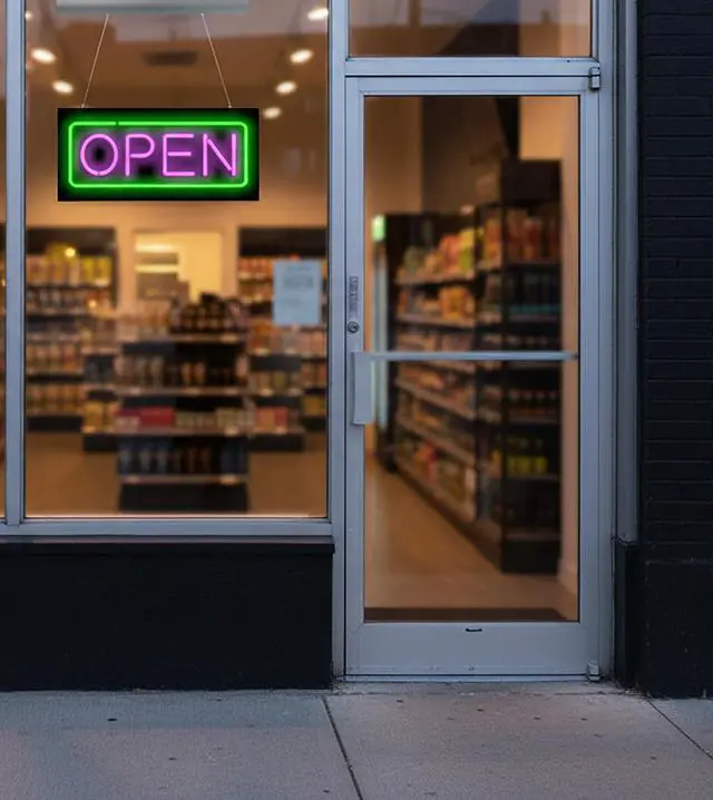 Alt view image 2 of 6 - Real Neon Open Sign - 24" x 11" - Quality Hand Bent Neon Tubing - Several Color Options Available (Purple & Green)