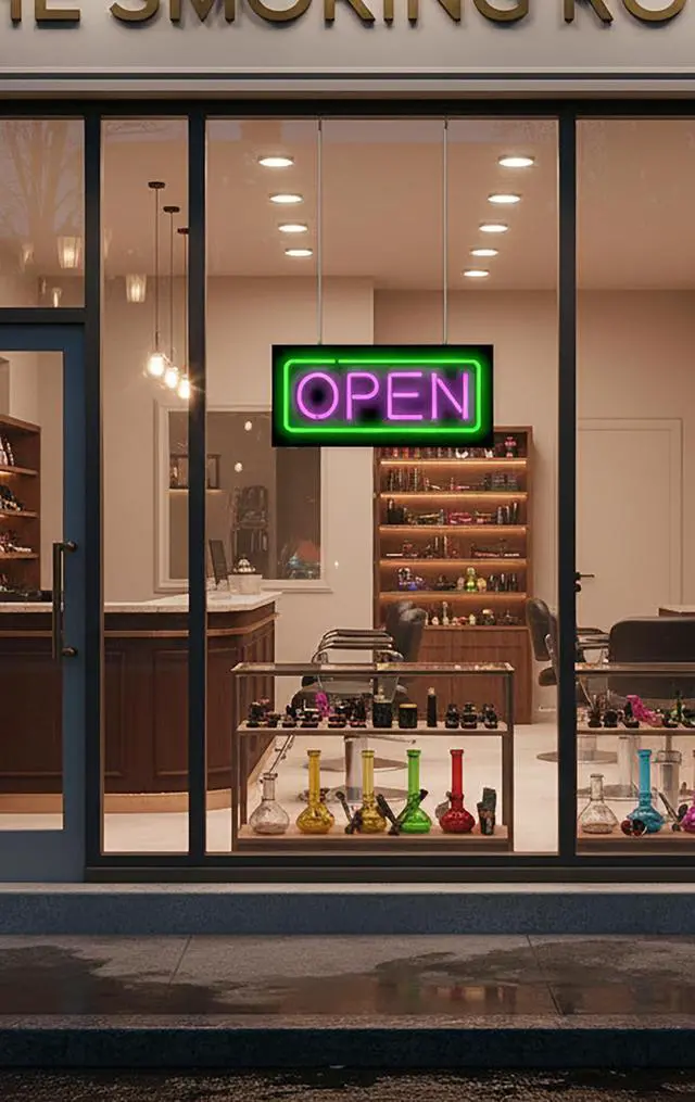 Alt view image 3 of 6 - Real Neon Open Sign - 24" x 11" - Quality Hand Bent Neon Tubing - Several Color Options Available (Purple & Green)