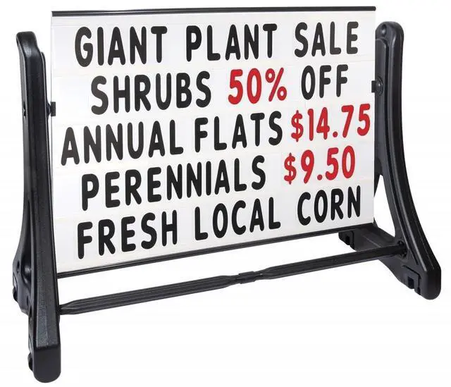 Alt view image 2 of 2 - Accent Printing & Signs MagicMaster Roadside Swinger Message Board Sign Panel | 1 36 x 48 x 10mm Corrugated Plastic Blank White Sign Panel FACE-RS-SSW+MB 0
