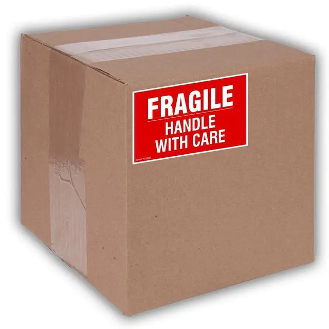 Alt view image 4 of 5 - 3" X 5" Fragile Handle with Care Warning Stickers for Shipping and Packing- 500 Permanent Adhesive Labels Per Roll (10 Pack)