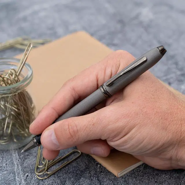 Alt view image 2 of 7 - Cross Townsend Rollerball Pen, Slate Gray with Chrome Trim, Custom Engraved Retirement, Board Recognition, Judicial Appointment, or Executive Gift