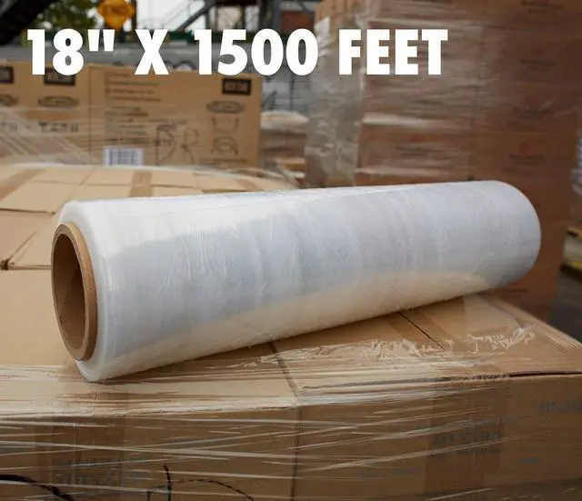 Alt view image 7 of 7 - 18 Inch X 1500 feet Tough Pallet Shrink Wrap, 80 Gauge Industrial Strength, Commercial Grade Strength Film, Moving & Packing Wrap, for Furniture, Boxes, Pallets (8-Pack)