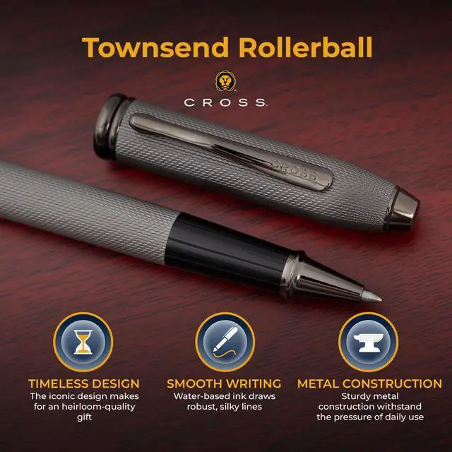 Alt view image 4 of 7 - Cross Townsend Rollerball Pen, Slate Gray with Chrome Trim, Custom Engraved Retirement, Board Recognition, Judicial Appointment, or Executive Gift