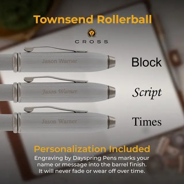 Alt view image 3 of 7 - Cross Townsend Rollerball Pen, Slate Gray with Chrome Trim, Custom Engraved Retirement, Board Recognition, Judicial Appointment, or Executive Gift