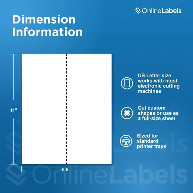 Alt view image 2 of 7 - Full Sheet Labels -8.5 x 11 - Pack of 1000 Sheets - Inkjet/Laser Printers - Vertical Back Slit for Easy Peeling