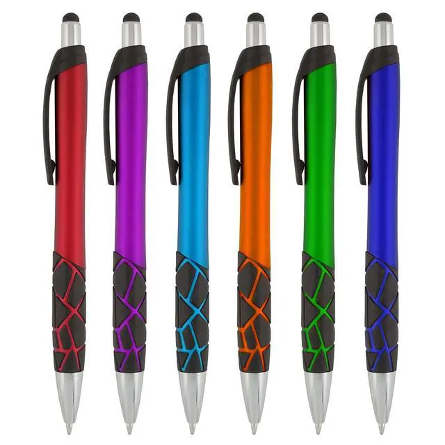 Alt view image 4 of 4 - Personalized Pens With your Custom Logo or Text-200 Pack Bulk-for Businesses, Parties, and Events, 2 in 1 Capacitive Stylus & Ballpoint Pen compatible with most touchscreen Devices, L'Blue