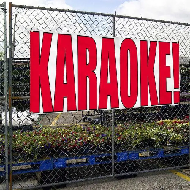 Alt view image 4 of 6 - Vinyl Banner Multiple Sizes Karaoke! Outdoor Advertising Printing Lifestyle Outdoor Weatherproof Industrial Yard Signs Red 10 Grommets 60x144Inches