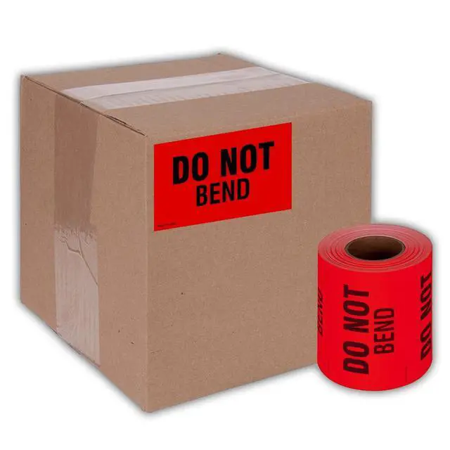 Alt view image 5 of 5 - 3" X 5" Do not Bend Fluorescent Shipping Label Stickers for Shipping and Packing - 500 Adhesive Labels Per Roll (10 Pack)