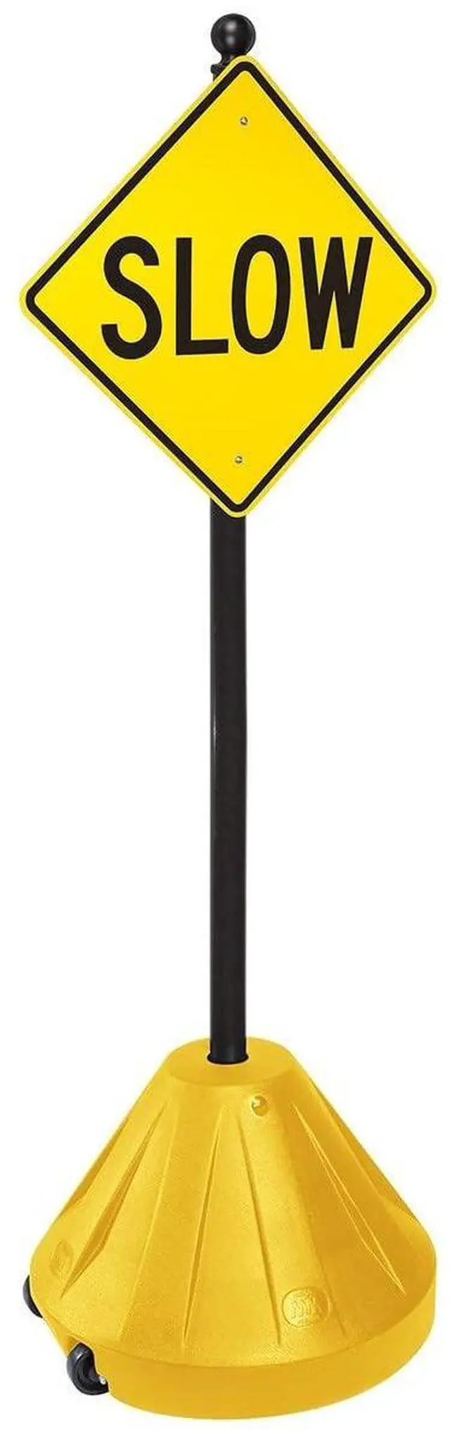 Main image of Tip-n-Roll XL Portable Pole3 Sign Holder with Pole, 24" Wheeled Base 16" tall Sign | Yellow base, 72 Pole (XL-PP3-72-Y)