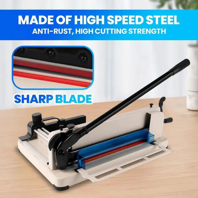 Alt view image 5 of 7 - Paper Cutter Heavy Duty, 12 inch A4 Guillotine Paper Cutter, 500 Sheet Solid Capacity Steel Structure Paper Trimmer, Double Safety Protection for Cutting Paper, Leather, Cardboard, Polyester