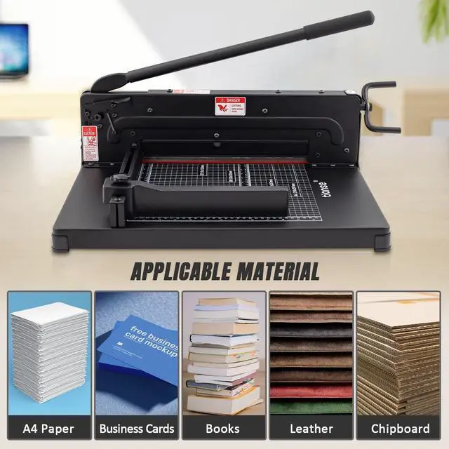 Alt view image 5 of 6 - Heavy Duty Guillotine Paper Cutter A4 12" Guillotine Paper Cutter 400 Sheet Capacity Solid Steel Construction with Double Safety Protection Perfect for Trimming Paper Cardstock Matboard Black