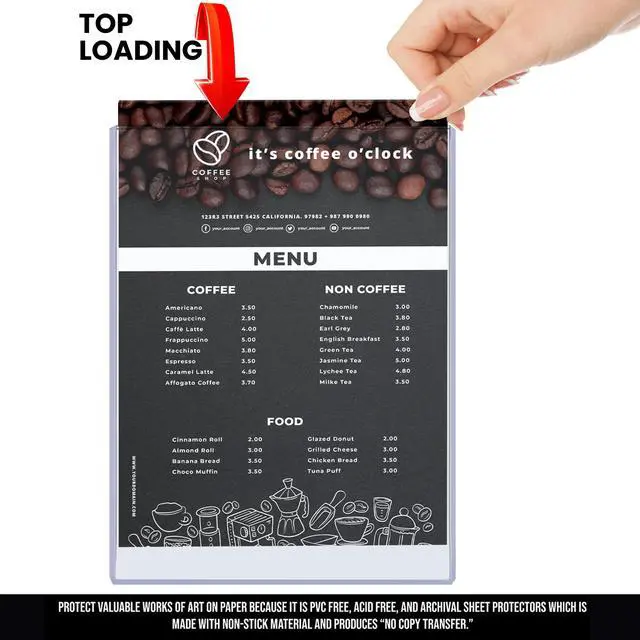 Alt view image 4 of 7 - 250 Pack 8.5 x 11 Rigid Print Protectors, Clear Hard Plastic Page Protectors, Top Loading Waterproof Plastic Sleeves for Paper, Photos, Documents, Birth Certificates, Acid-Free