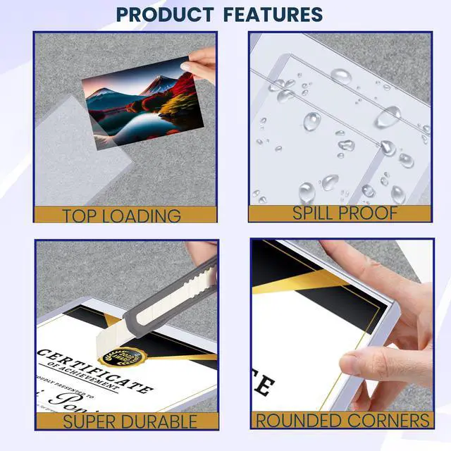 Alt view image 2 of 7 - 250 Pack 8.5 x 11 Rigid Print Protectors, Clear Hard Plastic Page Protectors, Top Loading Waterproof Plastic Sleeves for Paper, Photos, Documents, Birth Certificates, Acid-Free