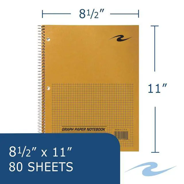 Alt view image 4 of 7 - Graph Paper Notebook, Spiral Lab Notebook, 24 Pack, Green Tinted Paper, 80 Sheets, 11" x 8.5", Quad Ruled 5x5 Grid, Made in USA, Ideal for Math, Engineering & Science