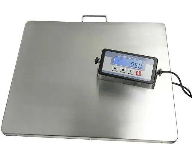 Main image of Angel USA Extra Large Platform 22 inches x 18 inches Stainless Steel 400lb Heavy Duty Digital Postal Shipping Scale, Powered by Batteries or AC Adapter, Great for Floor Bench Office Weight Weighing