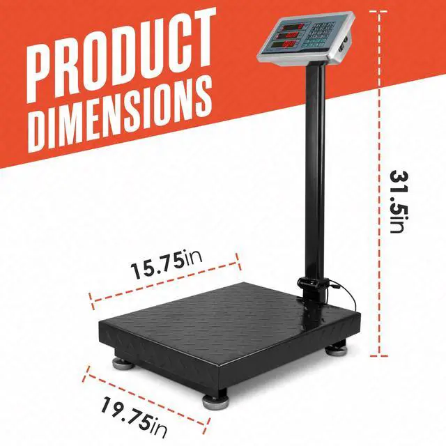 Alt view image 2 of 7 - Industrial Scale, Platform Scale, 600 LB, Large, Weight Machine for Luggage, Shipping, Packages, Floor, Commercial, Heavy Duty, Box, Postal, Laundry, Warehouse, Luggage Weighing, Digital