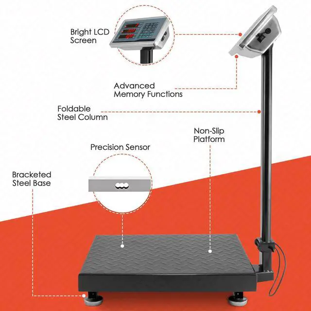 Alt view image 3 of 7 - Industrial Scale, Platform Scale, 600 LB, Large, Weight Machine for Luggage, Shipping, Packages, Floor, Commercial, Heavy Duty, Box, Postal, Laundry, Warehouse, Luggage Weighing, Digital