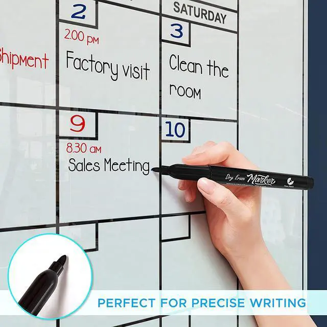 Alt view image 4 of 7 - Magnetic 34x46 Glass Whiteboard Calendar Yearly Dry Erase Planner for Wall Large Glass Whiteboard Calendars for Home and Office