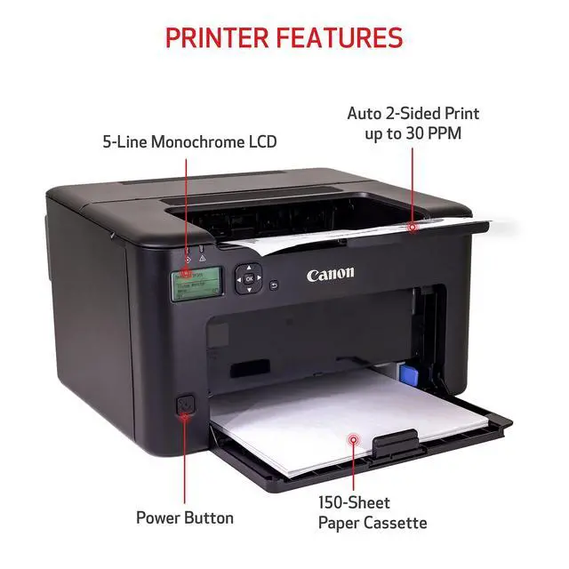 Alt view image 3 of 7 - imageCLASS LBP122dw - Monochrome Duplex Wireless Laser Printer, Single Function, Home Office, Mobile Ready, 30 PPM, Black