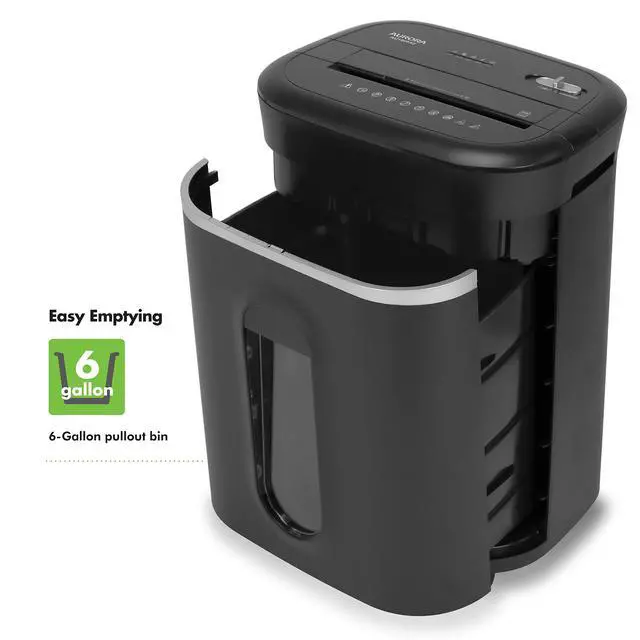 Alt view image 4 of 7 - Long Duty Cycle 18-Sheet Crosscut Paper/CD/Credit Card Shredder, AntiJam Feature, 30-Minute Continuous Run Time, Large 6-gal Pullout Basket